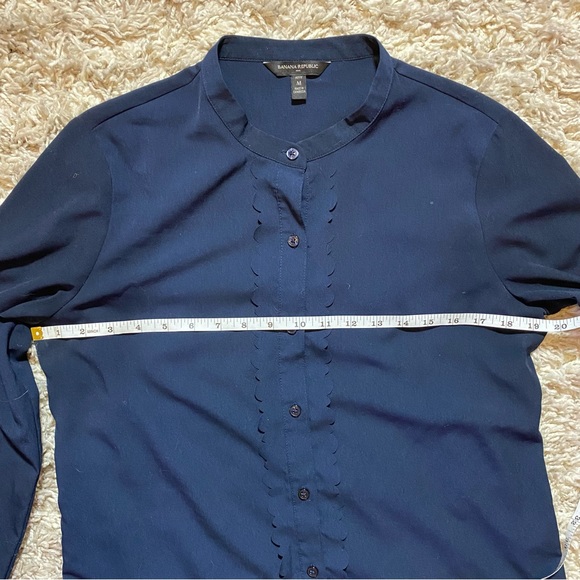 Banana Republic Factory Petite M Navy Blue blouse - Picture 5 of 6